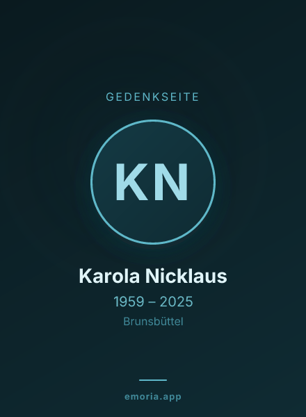 Gedenkportrait von Karola Nicklaus