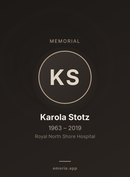 Memorial portrait of Karola Stotz