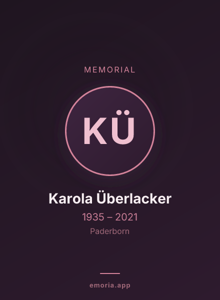 Memorial portrait of Karola Überlacker
