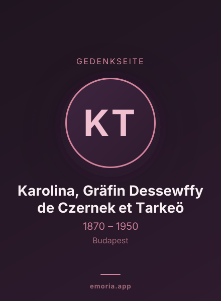 Gedenkportrait von Karolina, Gräfin Dessewffy de Czernek et Tarkeö