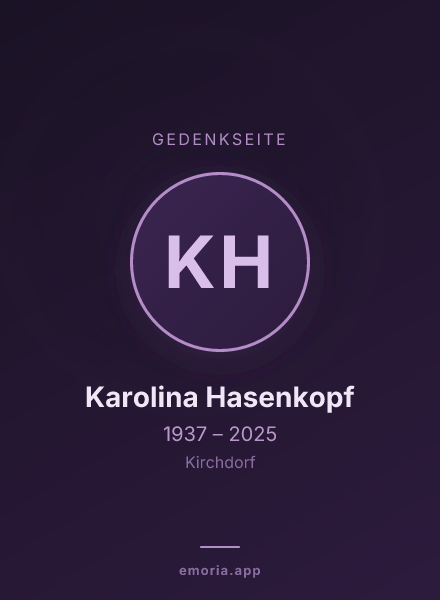 Gedenkportrait von Karolina Hasenkopf