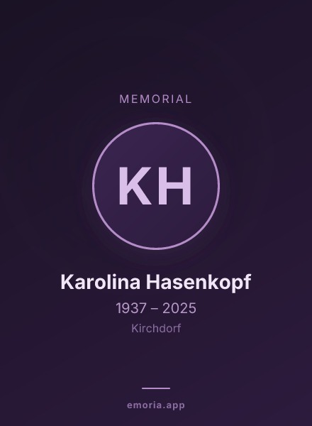 Memorial portrait of Karolina Hasenkopf