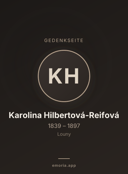 Gedenkportrait von Karolina Hilbertová-Reifová