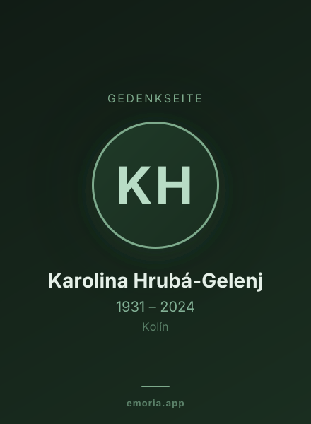 Gedenkportrait von Karolina Hrubá-Gelenj