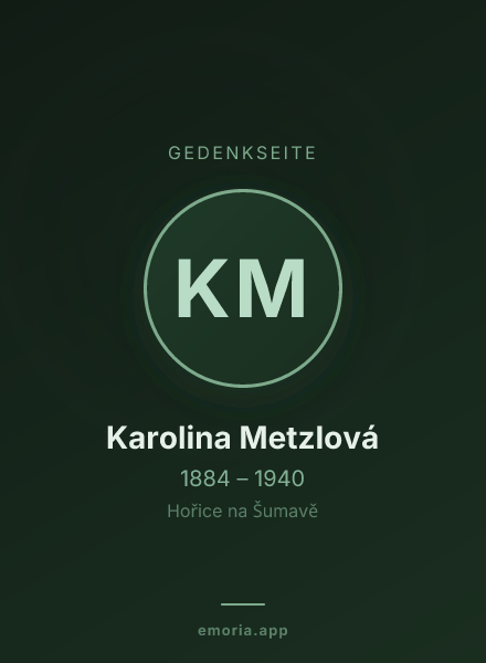 Gedenkportrait von Karolina Metzlová