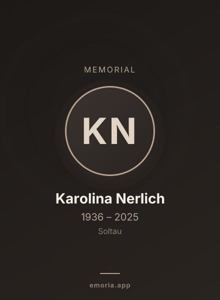 Memorial portrait of Karolina Nerlich