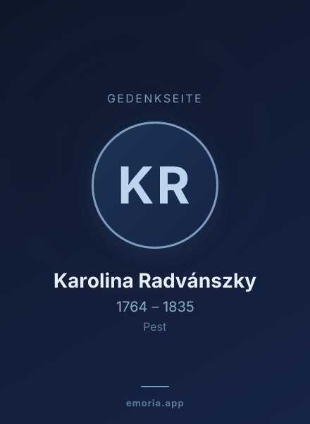 Gedenkportrait von Karolina Radvánszky