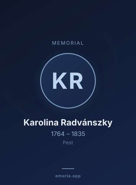 Memorial portrait of Karolina Radvánszky