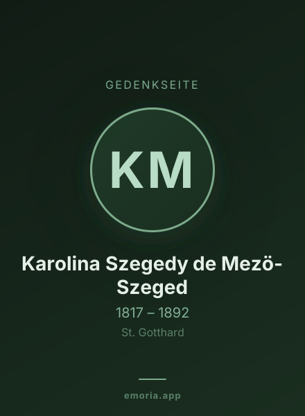 Gedenkportrait von Karolina Szegedy de Mezö-Szeged