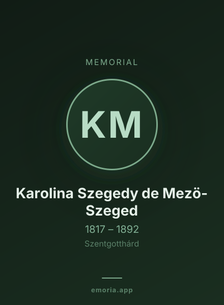Memorial portrait of Karolina Szegedy de Mezö-Szeged