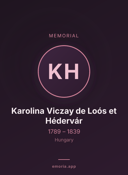 Memorial portrait of Karolina Viczay de Loós et Hédervár