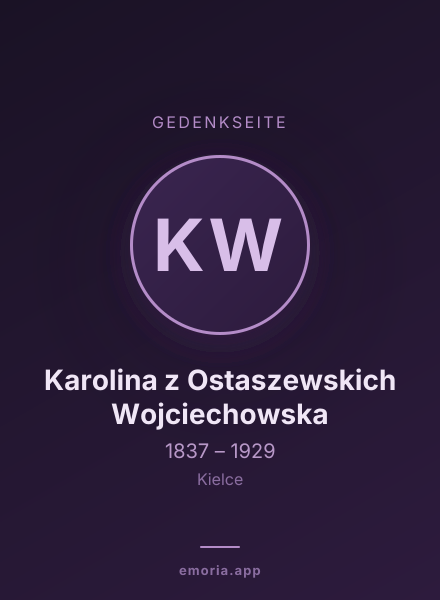 Gedenkportrait von Karolina z Ostaszewskich Wojciechowska
