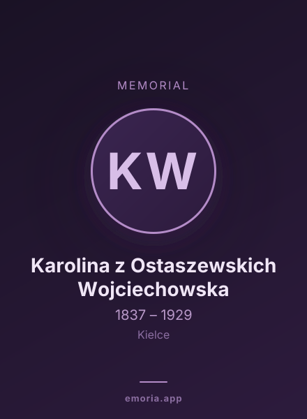 Memorial portrait of Karolina z Ostaszewskich Wojciechowska