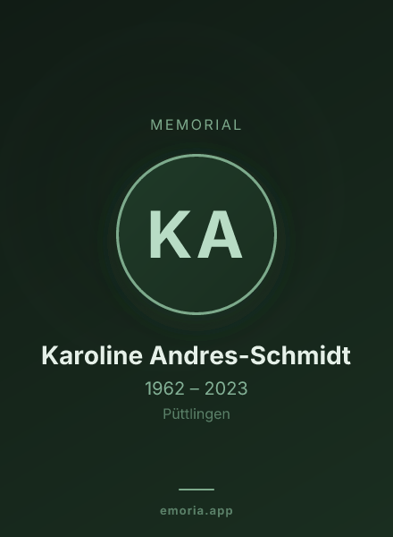 Memorial portrait of Karoline Andres-Schmidt