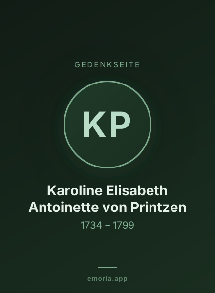 Gedenkportrait von Karoline Elisabeth Antoinette von Printzen