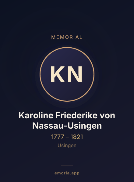 Memorial portrait of Karoline Friederike von Nassau-Usingen