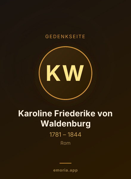 Gedenkportrait von Karoline Friederike von Waldenburg