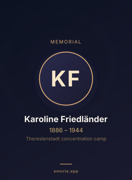 Memorial portrait of Karoline Friedländer