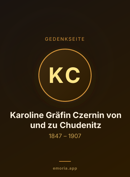 Gedenkportrait von Karoline Gräfin Czernin von und zu Chudenitz