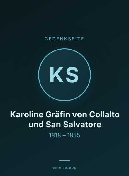 Gedenkportrait von Karoline Gräfin von Collalto und San Salvatore