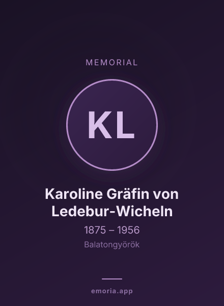 Memorial portrait of Karoline Gräfin von Ledebur-Wicheln