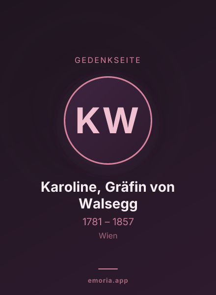 Gedenkportrait von Karoline, Gräfin von Walsegg