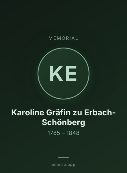 Memorial portrait of Karoline Gräfin zu Erbach-Schönberg