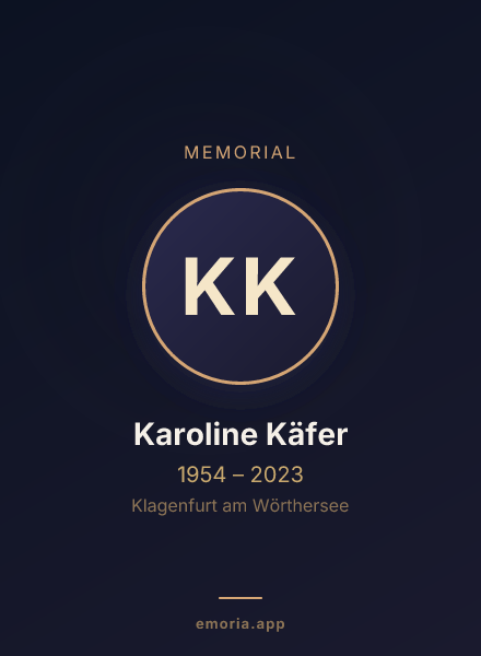 Memorial portrait of Karoline Käfer