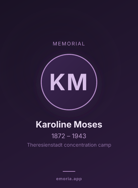 Memorial portrait of Karoline Moses