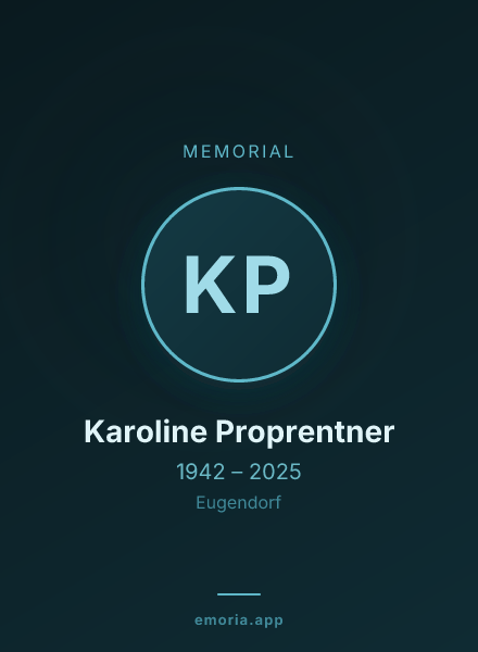 Memorial portrait of Karoline Proprentner