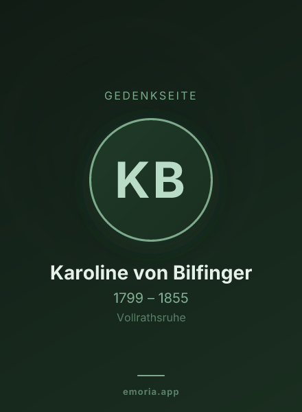 Gedenkportrait von Karoline von Bilfinger