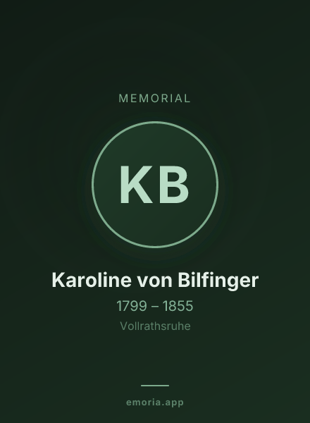 Memorial portrait of Karoline von Bilfinger