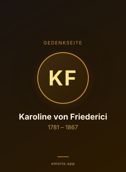 Gedenkportrait von Karoline von Friederici