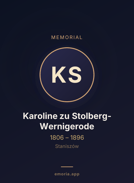 Memorial portrait of Karoline zu Stolberg-Wernigerode