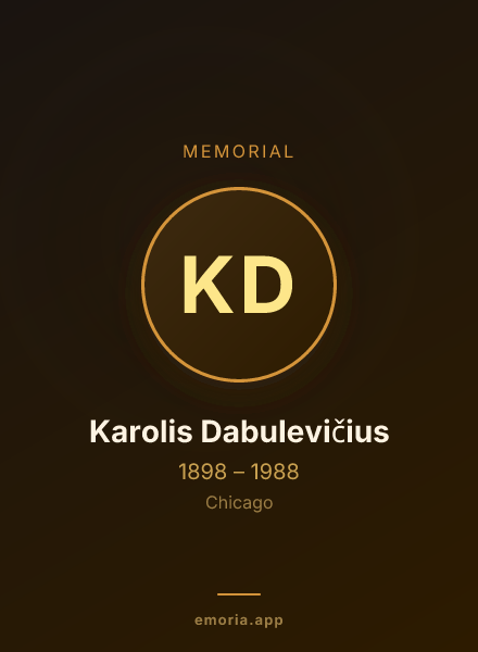 Memorial portrait of Karolis Dabulevičius