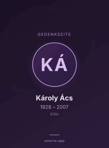 Gedenkportrait von Károly Ács