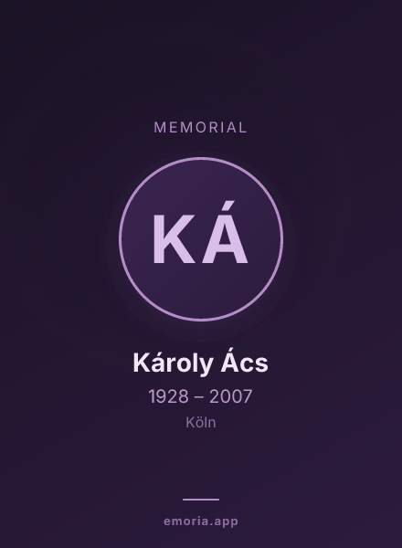 Memorial portrait of Károly Ács