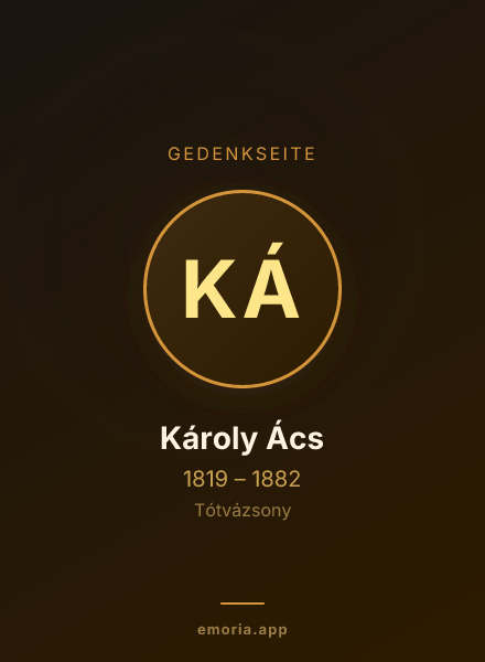 Gedenkportrait von Károly Ács
