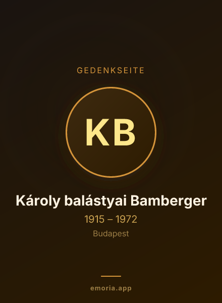 Gedenkportrait von Károly balástyai Bamberger