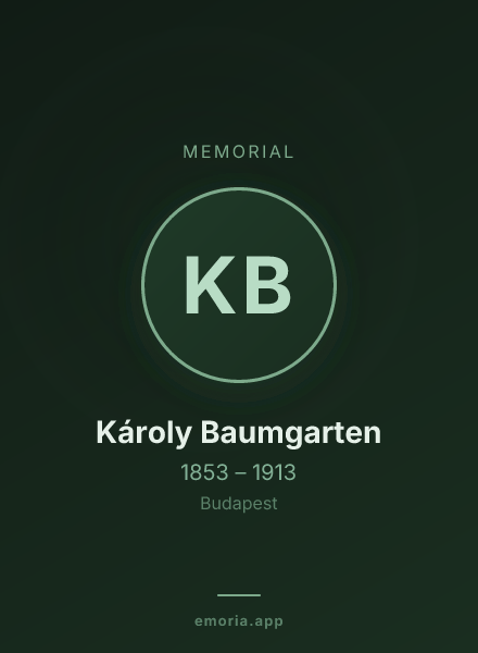 Memorial portrait of Károly Baumgarten
