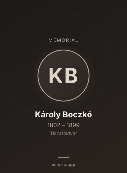 Memorial portrait of Károly Boczkó