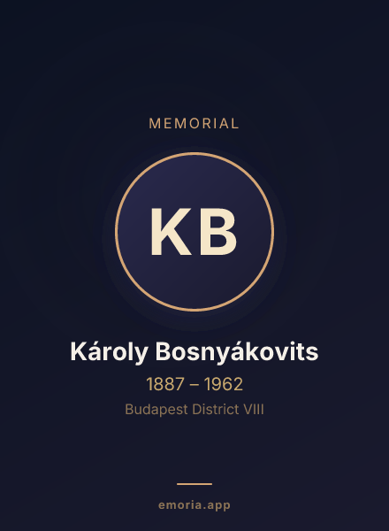 Memorial portrait of Károly Bosnyákovits