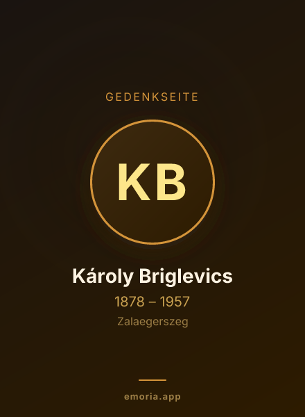 Gedenkportrait von Károly Briglevics
