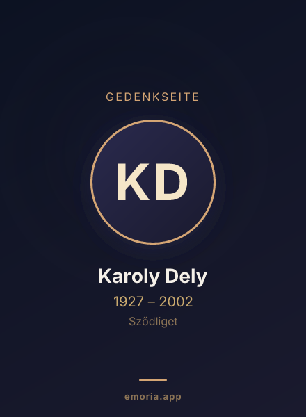 Gedenkportrait von Karoly Dely