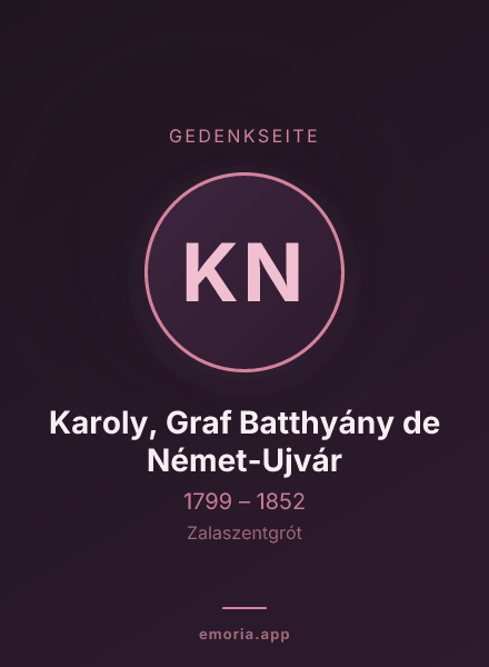 Gedenkportrait von Karoly, Graf Batthyány de Német-Ujvár
