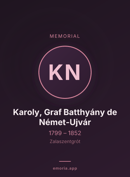 Memorial portrait of Karoly, Graf Batthyány de Német-Ujvár