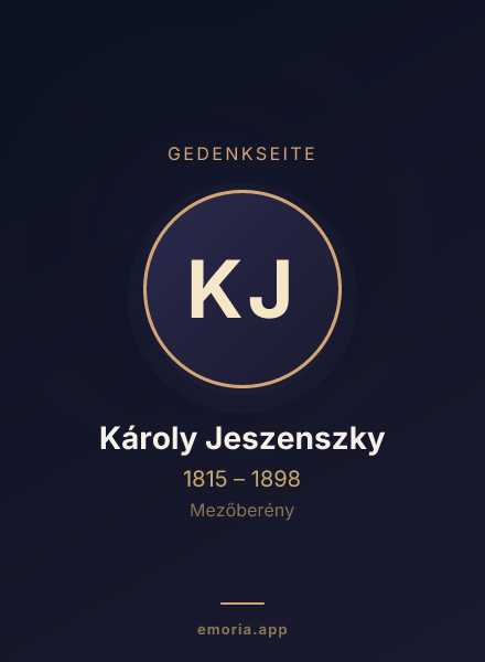 Gedenkportrait von Károly Jeszenszky