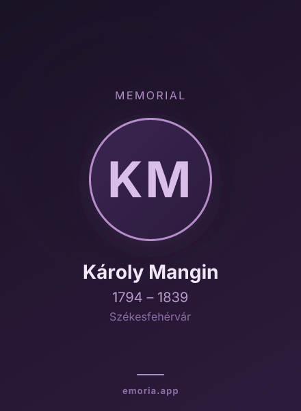 Memorial portrait of Károly Mangin