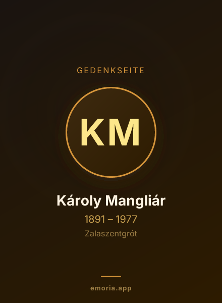 Gedenkportrait von Károly Mangliár