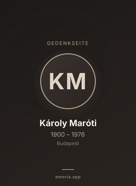 Gedenkportrait von Károly Maróti